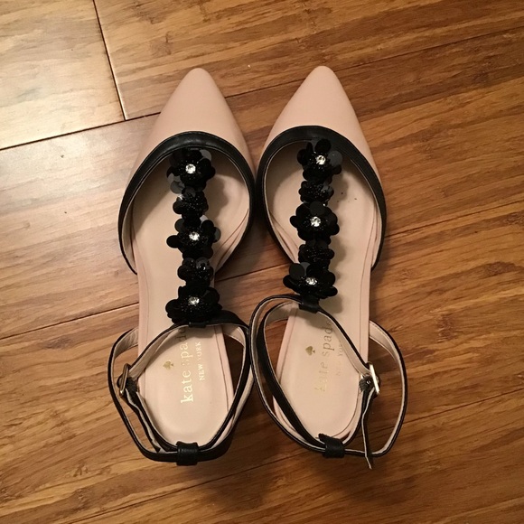 Kate Spade JAYME Leather Floral T-Strap Heels - Picture 2 of 6